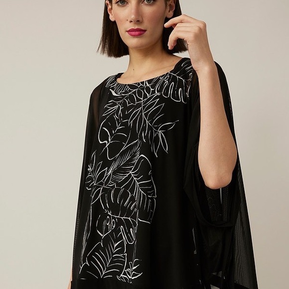 Brand New Joseph Ribkoff Printed Poncho-Style Top - Picture 2 of 3